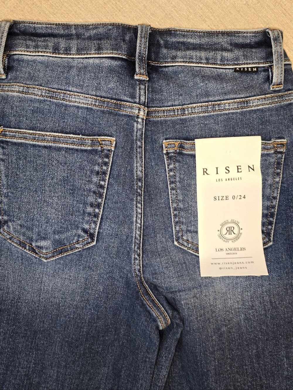 Risen Tummy Control High Rise Baggy Wide Leg Jeans Dark Wash Size 0/24 NWT - Picture 14 of 15